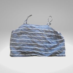 Blue and White Striped Summer Crop Top